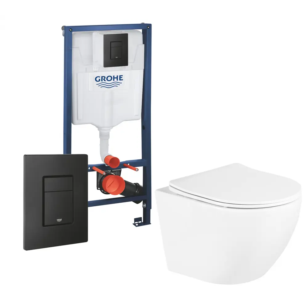 Фото Комплект инсталляция с унитазом Grohe 530598 цвет белый Фото Комплект инсталляция с унитазом Grohe 530598 цвет белый