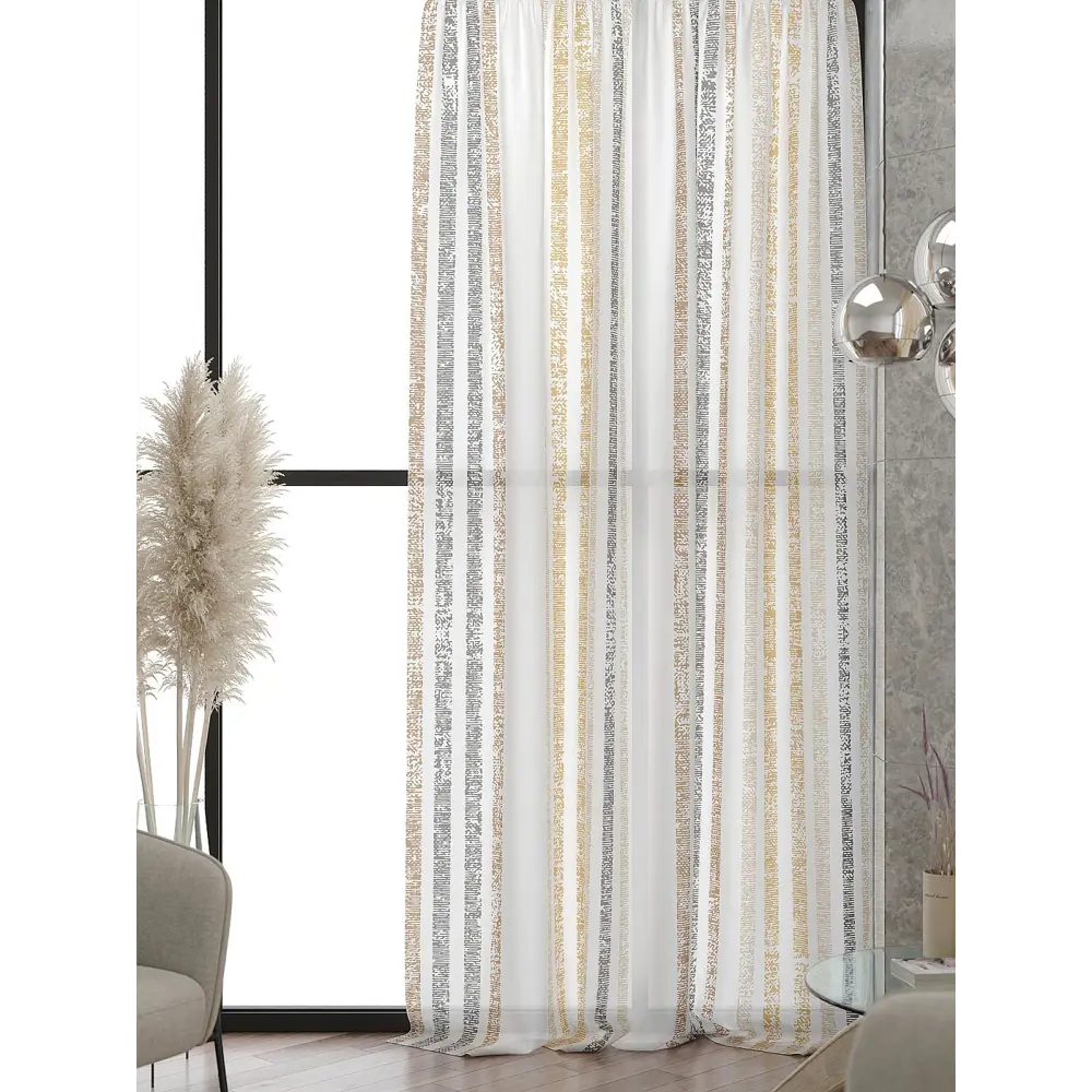 Фото 4 Тюль At home Базовая коллекция AT583228 на шторной ленте 240x150 см цвет бежевый Фото 4 Тюль At home Базовая коллекция AT583228 на шторной ленте 240x150 см цвет бежевый