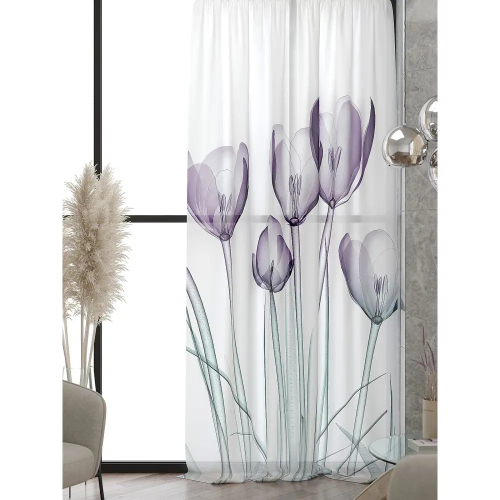 Фото 2 Тюль At home Базовая коллекция AT583165 на шторной ленте 240x150 см цвет белый Фото 2 Тюль At home Базовая коллекция AT583165 на шторной ленте 240x150 см цвет белый