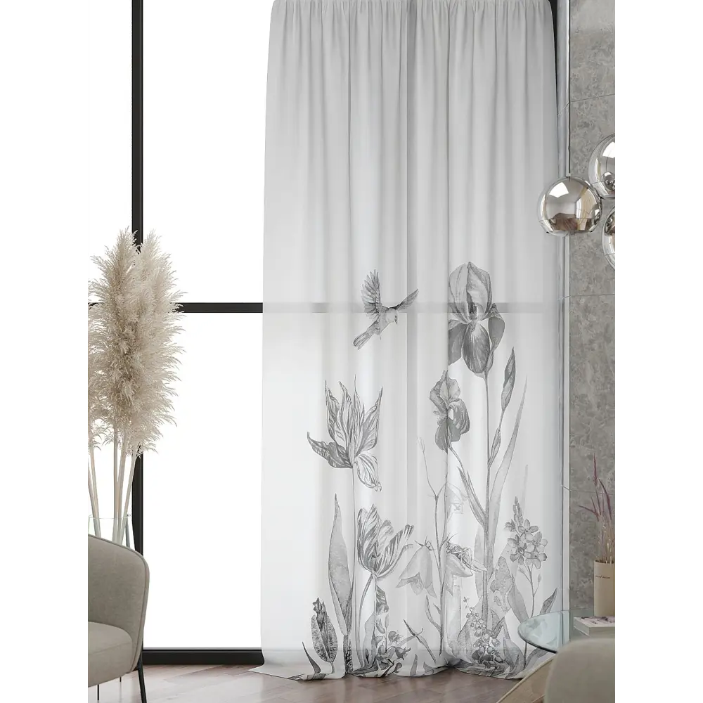 Фото 8 Тюль At home Базовая коллекция AT583139 на шторной ленте 240x150 см цвет серый Фото 8 Тюль At home Базовая коллекция AT583139 на шторной ленте 240x150 см цвет серый