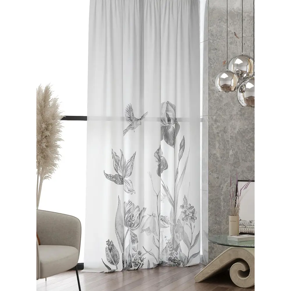 Фото 3 Тюль At home Базовая коллекция AT583139 на шторной ленте 240x150 см цвет серый Фото 3 Тюль At home Базовая коллекция AT583139 на шторной ленте 240x150 см цвет серый