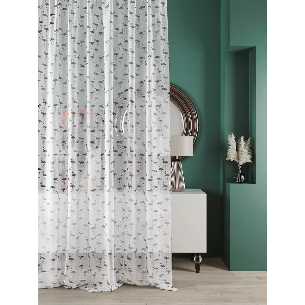 Фото 5 Тюль At home Базовая коллекция AT583011 на шторной ленте 240x150 см цвет белый