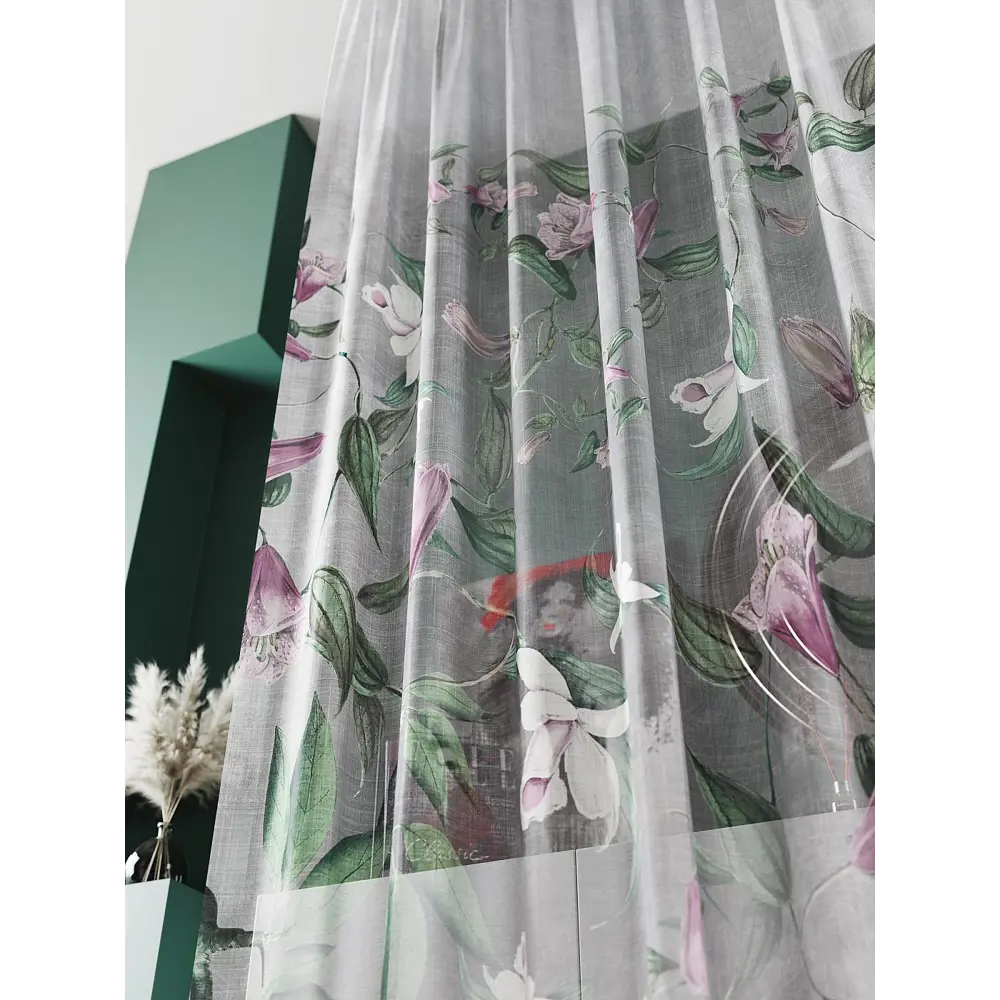 Фото 4 Тюль At home Базовая коллекция AT583023 на шторной ленте 240x150 см цвет зеленый Фото 4 Тюль At home Базовая коллекция AT583023 на шторной ленте 240x150 см цвет зеленый