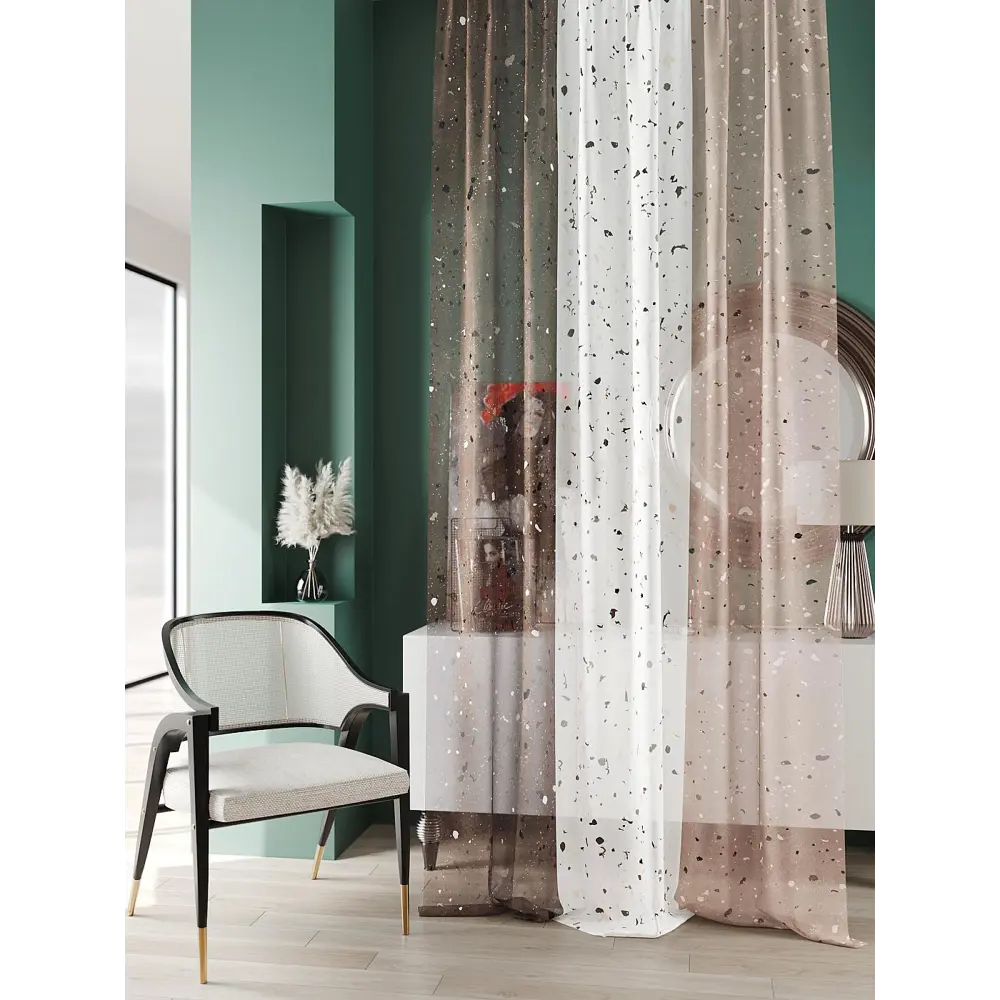 Фото 5 Тюль At home Базовая коллекция AT583036 на шторной ленте 240x150 см цвет бежевый Фото 5 Тюль At home Базовая коллекция AT583036 на шторной ленте 240x150 см цвет бежевый