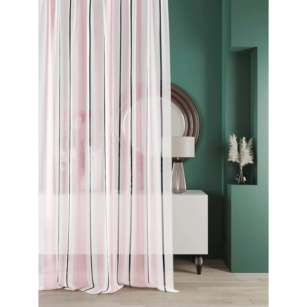 Фото 2 Тюль At home Базовая коллекция AT583062 на шторной ленте 240x150 см цвет белый