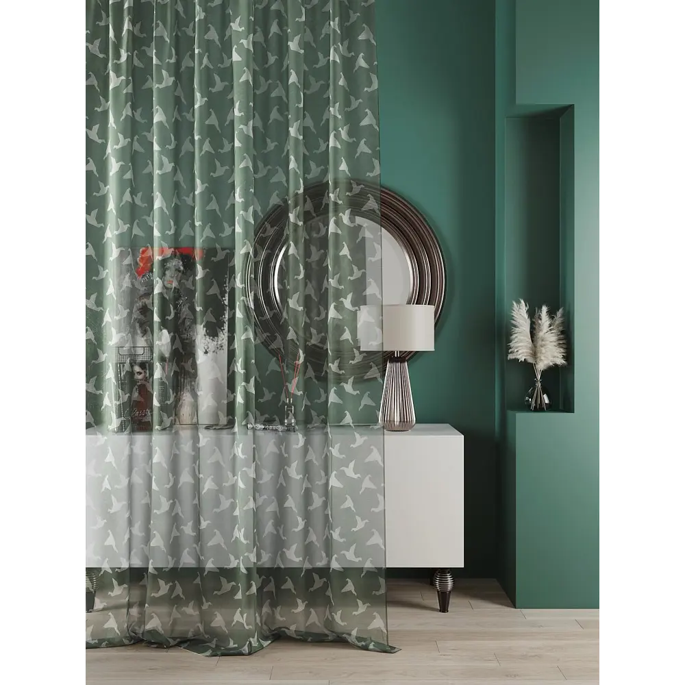 Фото 8 Тюль At home Базовая коллекция AT583008 на шторной ленте 240x150 см цвет зеленый Фото 8 Тюль At home Базовая коллекция AT583008 на шторной ленте 240x150 см цвет зеленый