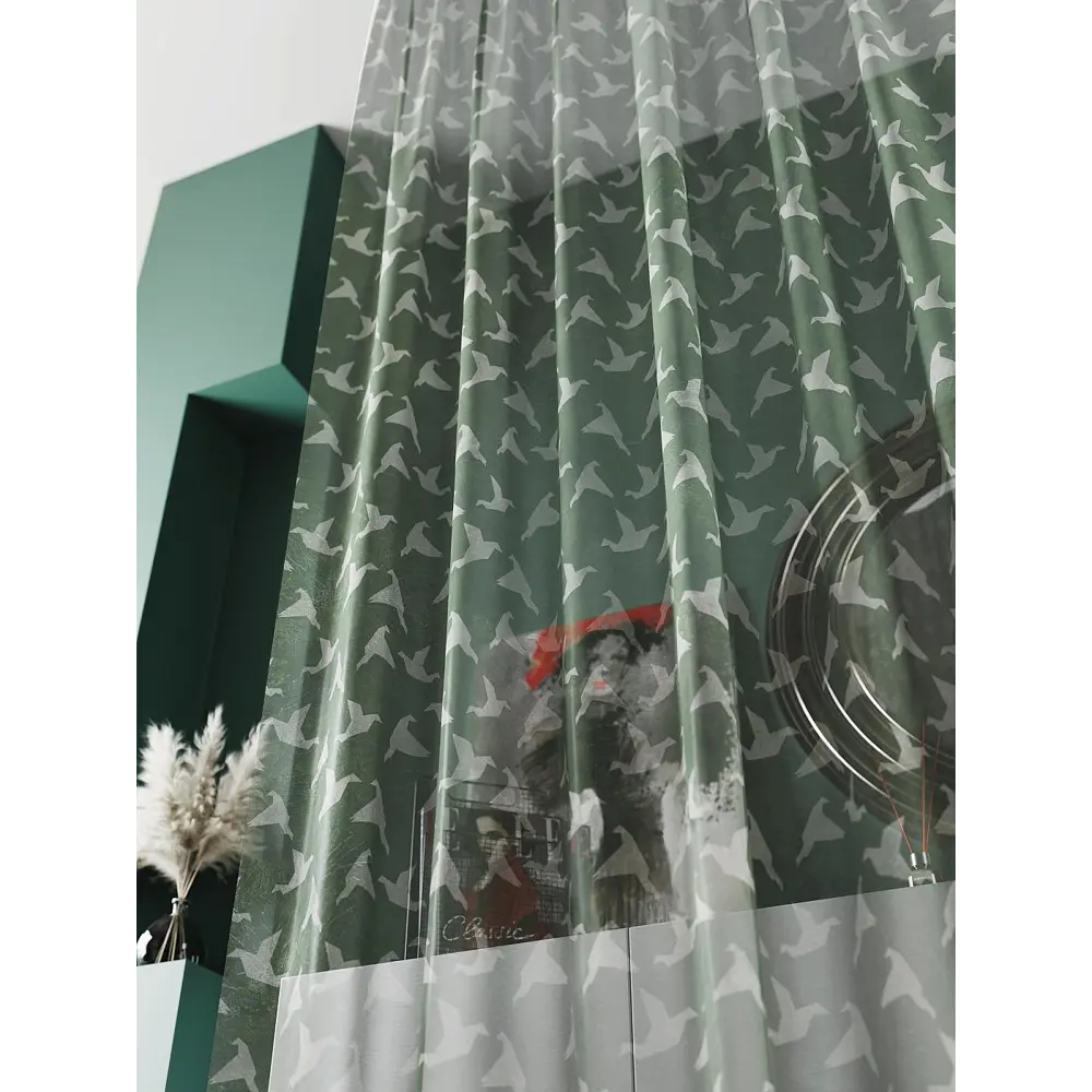 Фото Тюль At home Базовая коллекция AT583008 на шторной ленте 240x150 см цвет зеленый Фото Тюль At home Базовая коллекция AT583008 на шторной ленте 240x150 см цвет зеленый
