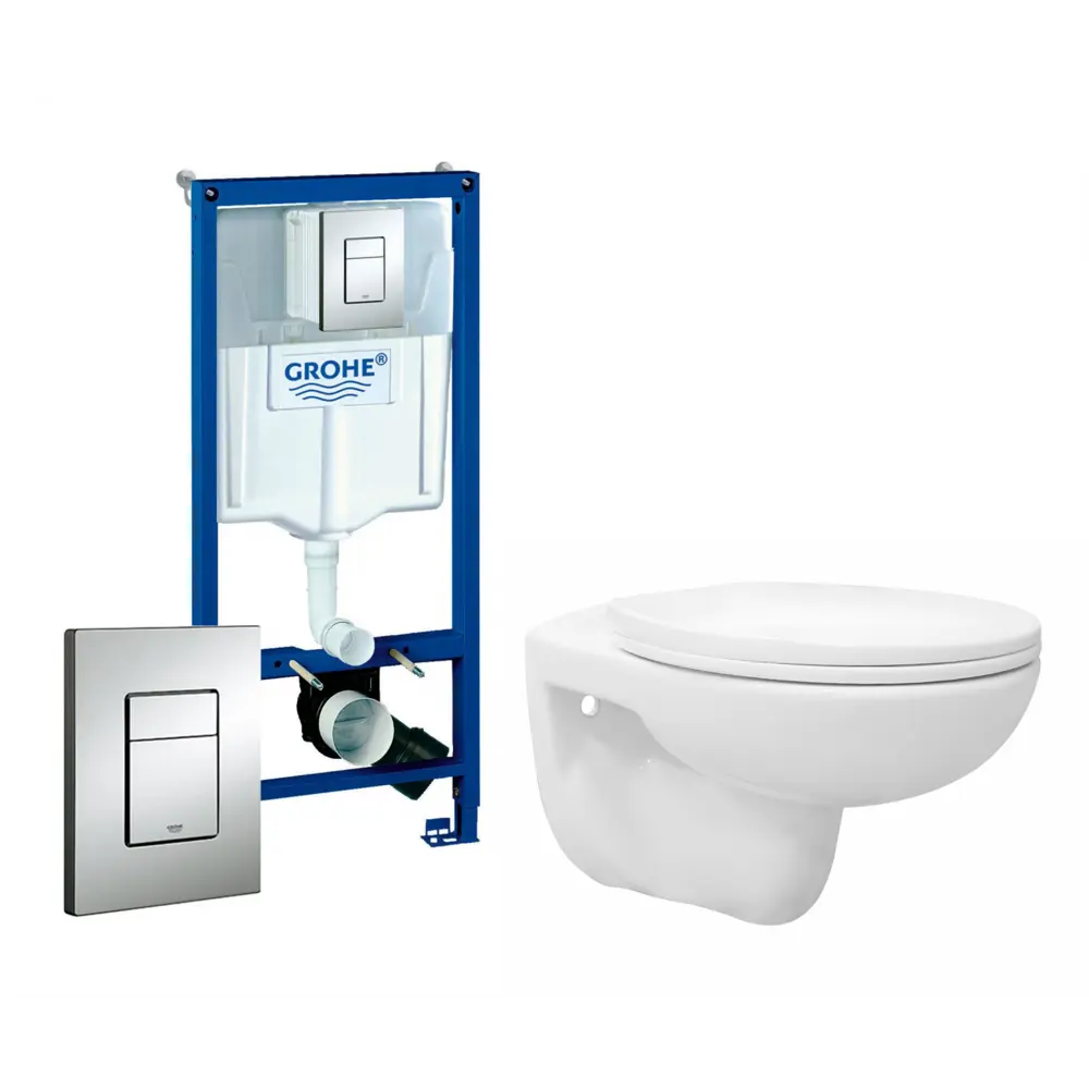 Фото Комплект инсталляция с унитазом Grohe 551780 цвет белый Фото Комплект инсталляция с унитазом Grohe 551780 цвет белый