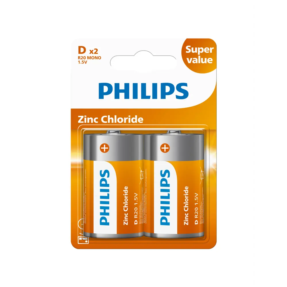 Фото Батарейка Philips Longlife R20L2B/97 цинково-хлоридная R20 D 2 шт Фото Батарейка Philips Longlife R20L2B/97 цинково-хлоридная R20 D 2 шт