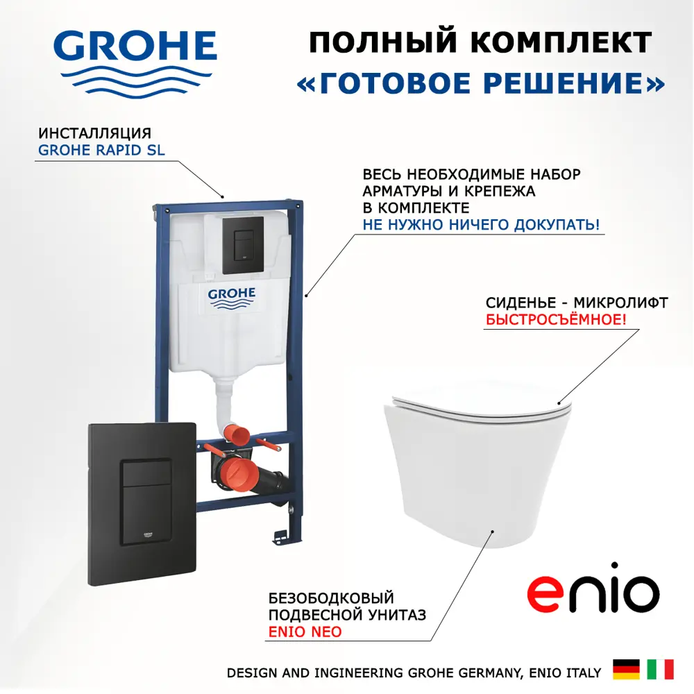 Фото 7 Комплект инсталляция с унитазом Grohe 552618 цвет белый Фото 7 Комплект инсталляция с унитазом Grohe 552618 цвет белый