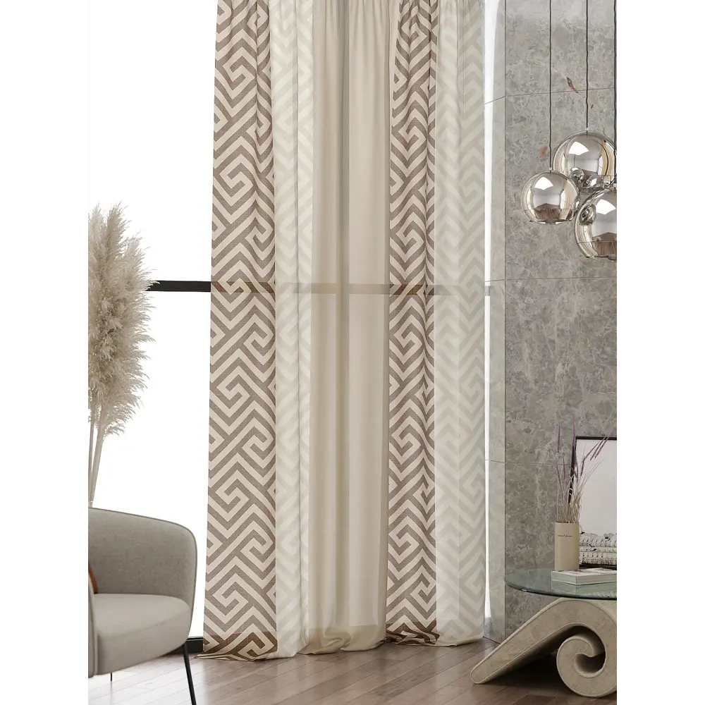 Фото 3 Тюль At home Базовая коллекция AT583162 на шторной ленте 240x150 см цвет бежевый Фото 3 Тюль At home Базовая коллекция AT583162 на шторной ленте 240x150 см цвет бежевый