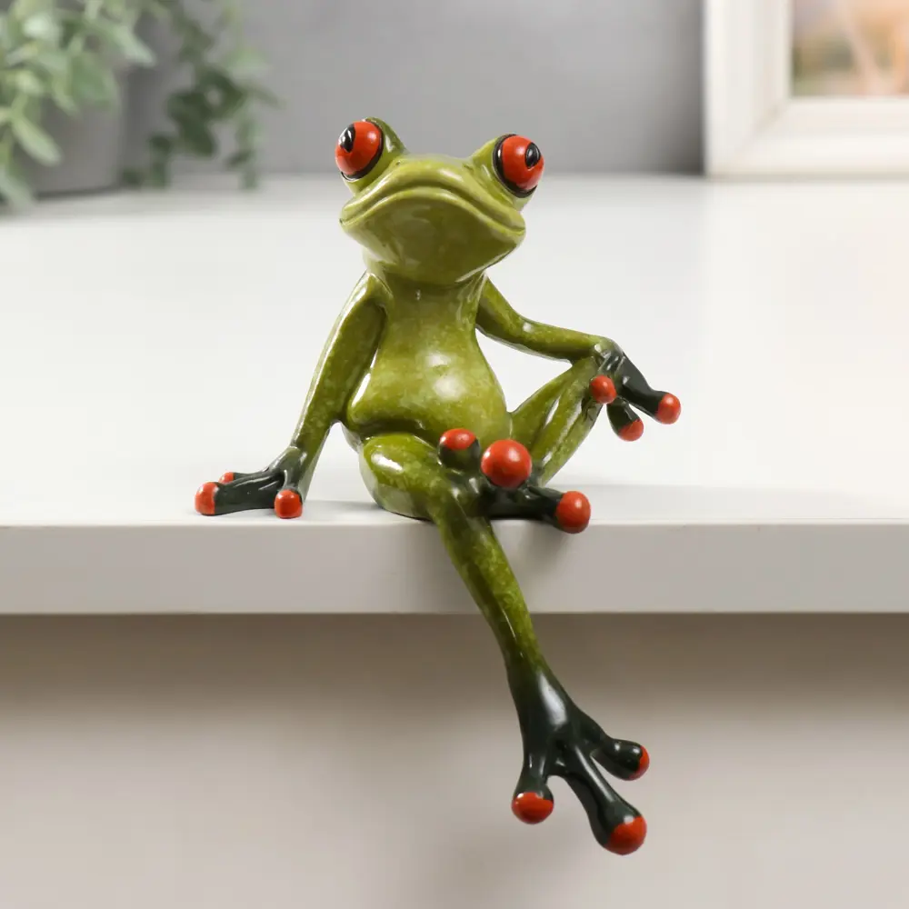 Фото 3 Сувенир полистоун лак на полку Лягуха сидит 148х95х55 см 9700612