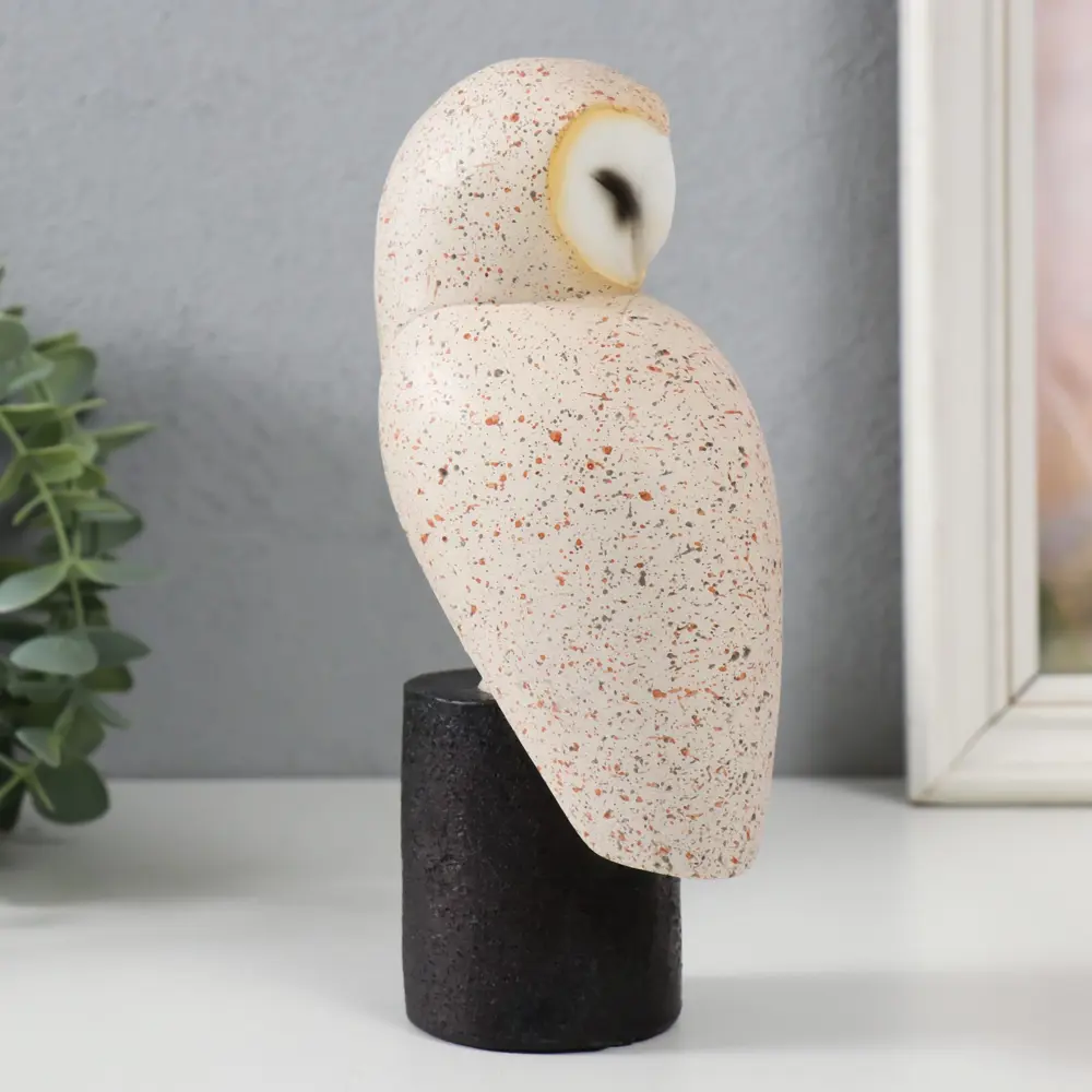 Фото 4 Сувенир полистоун Сова - Обыкновення сипуха - под крылом песочный 72х72х238 см 9710369