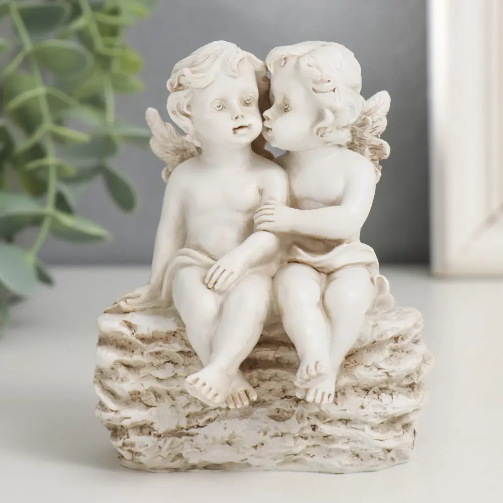 Фото 4 Сувенир полистоун Ангелы на камешке 105х75х85 см 10860007