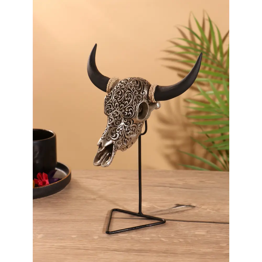 Фото 4 Сувенир Череп буйвола на стойке 18х10х21 см 10465033