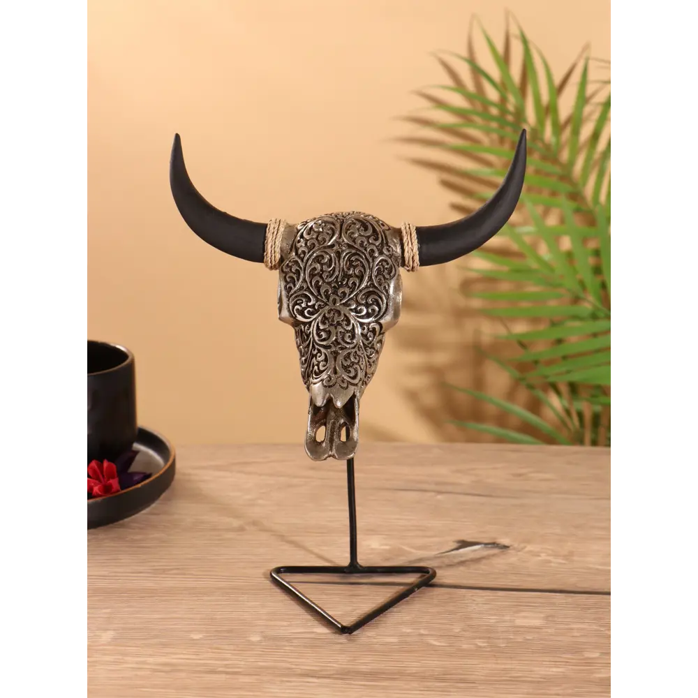 Фото 5 Сувенир Череп буйвола на стойке 18х10х21 см 10465033