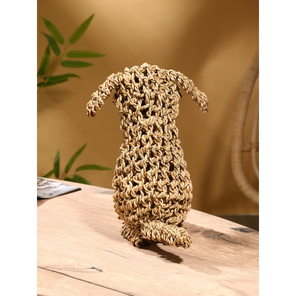 Фото 3 Сувенир плетёный Собака сиграсс 33х26х33х см светлая 10464085