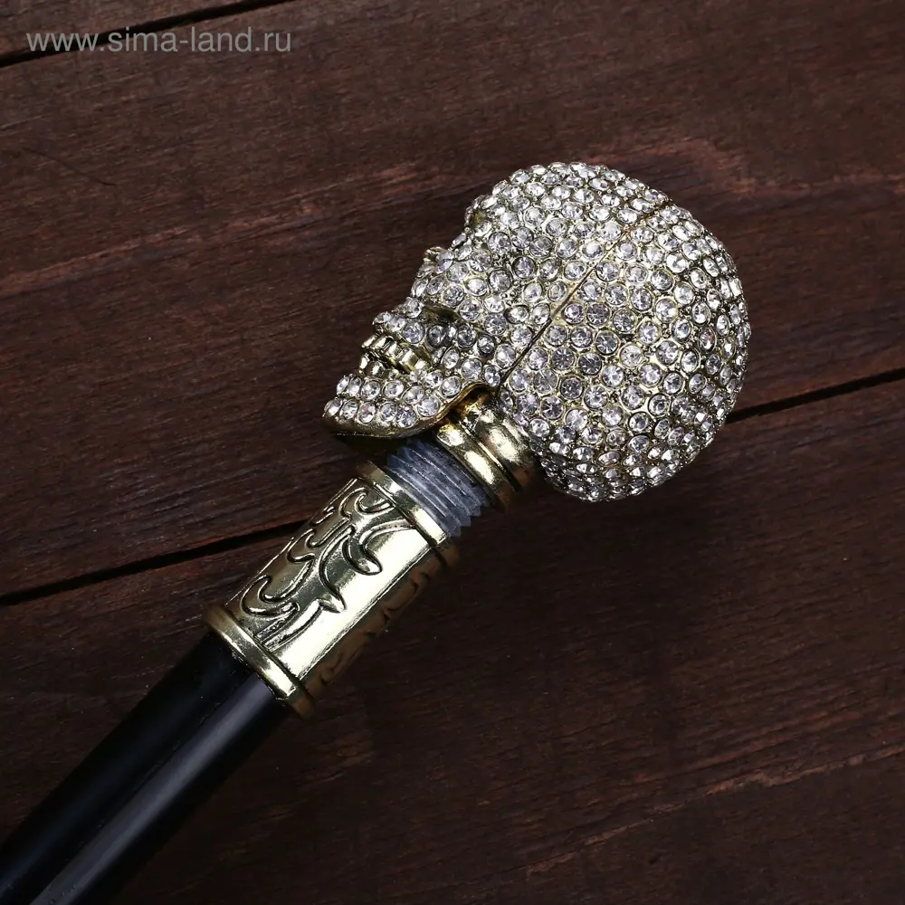 Фото 4 Сувенирное изделие Трость с кинжалом клинок 30см набалдашник Череп 4738946