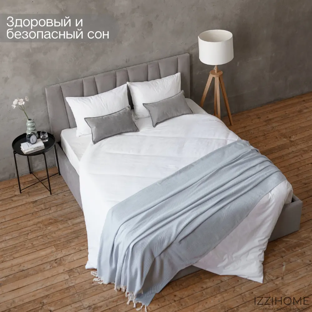 Фото 4 Кровать Izzihome Kelly 189x100x212 см дсп цвет серый Фото 4 Кровать Izzihome Kelly 189x100x212 см дсп цвет серый