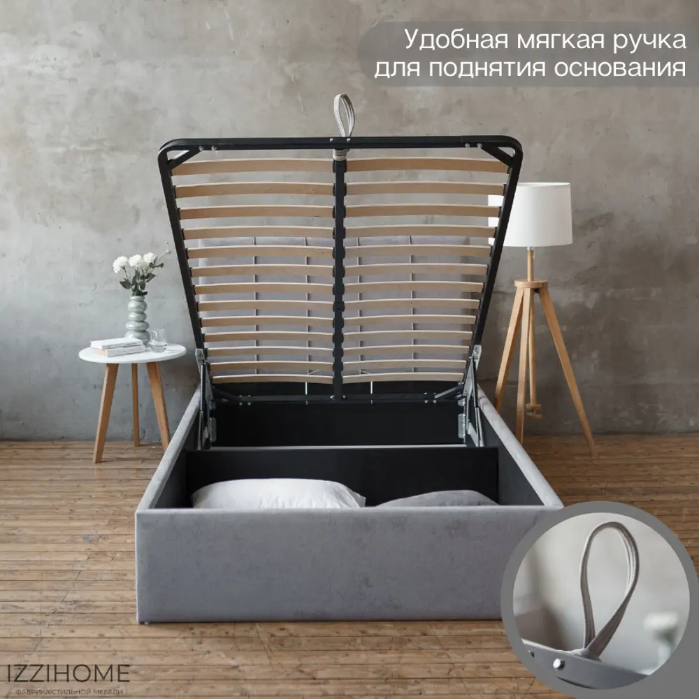 Фото 2 Кровать Izzihome Seven 149x100x212 см дсп цвет серый Фото 2 Кровать Izzihome Seven 149x100x212 см дсп цвет серый