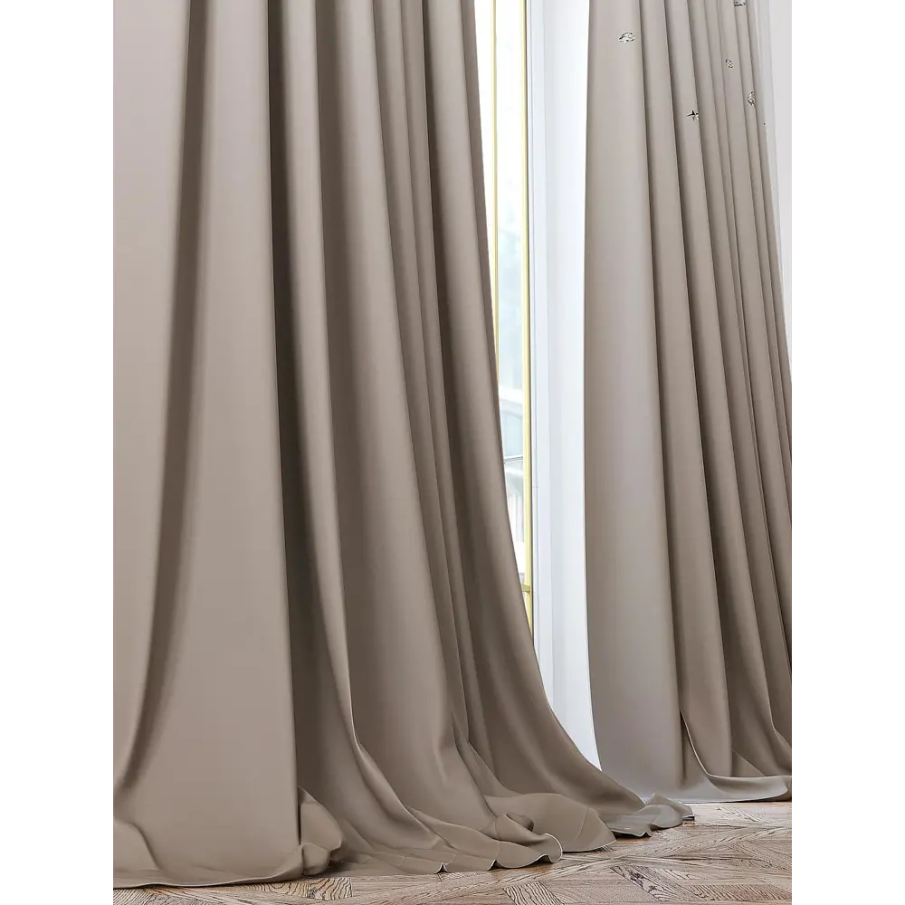 Фото 5 Комплект штор At home Базовая коллекция AT952191 на шторной ленте 280x150 см цвет серый Фото 5 Комплект штор At home Базовая коллекция AT952191 на шторной ленте 280x150 см цвет серый