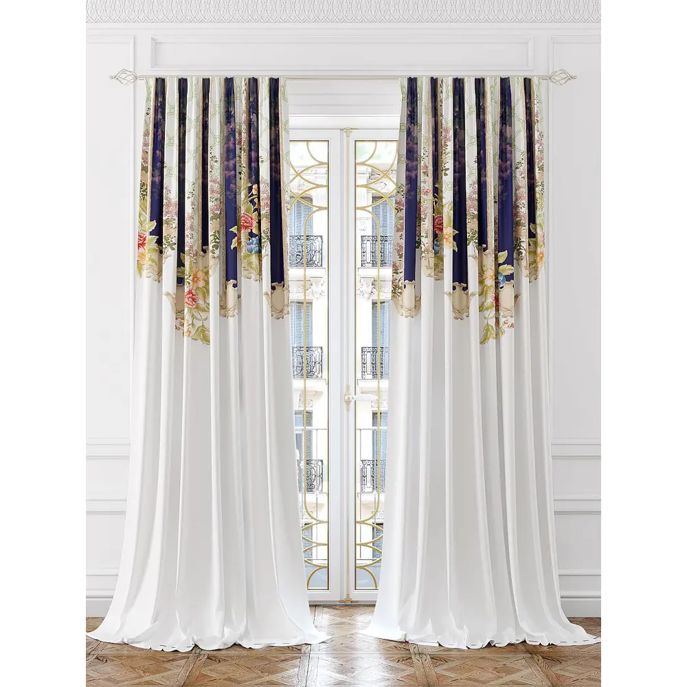 Фото 3 Комплект штор At home Базовая коллекция AT952071 на шторной ленте 280x150 см цвет белый