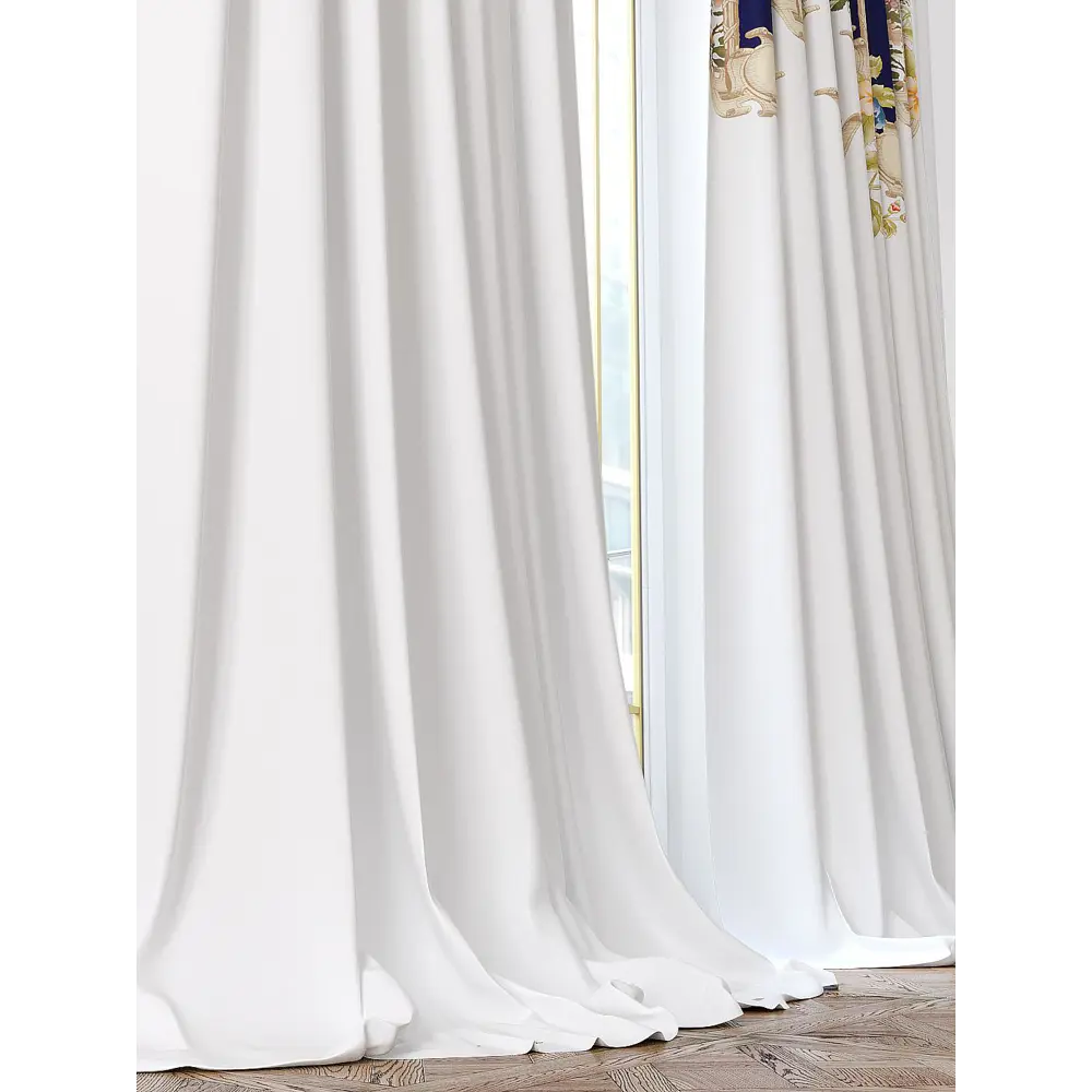 Фото Комплект штор At home Базовая коллекция AT952071 на шторной ленте 280x150 см цвет белый