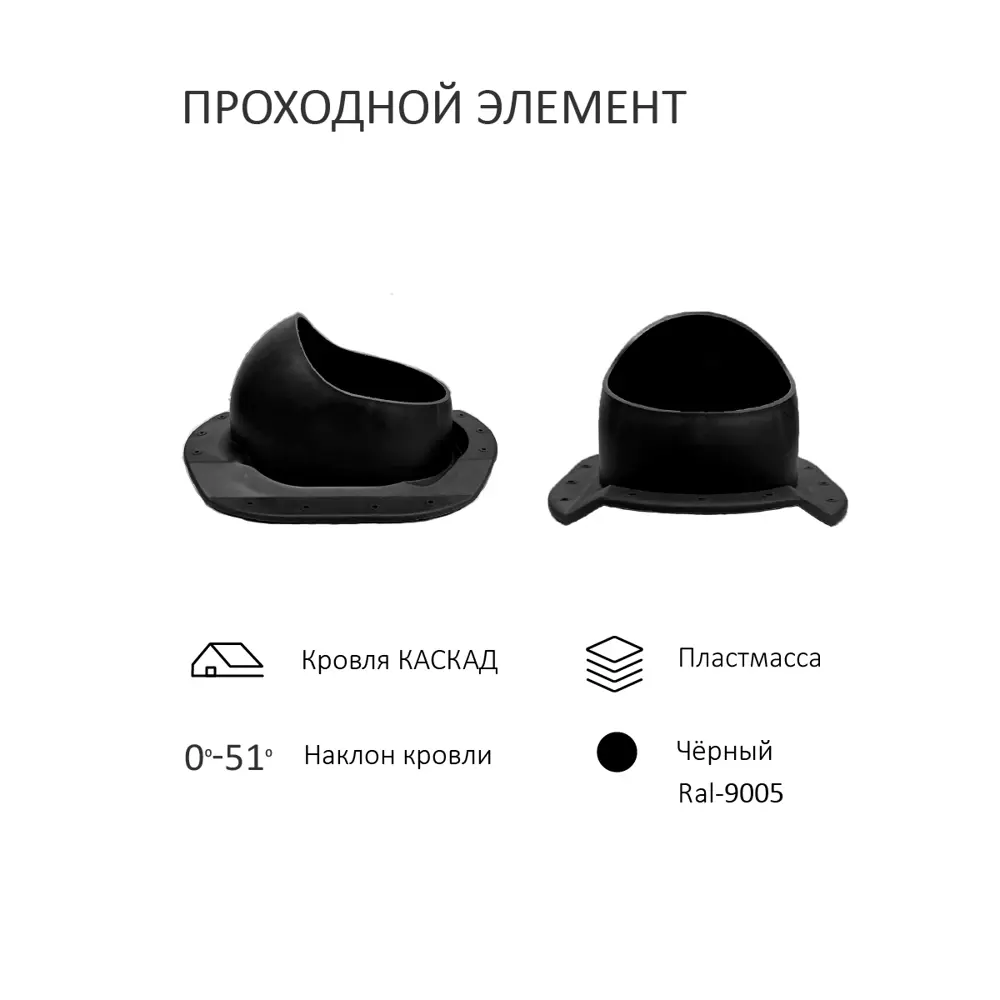 Фото 6 Комплект кровельной вентиляции Polivent (Нанодефлектор ⌀160мм/Вентиляционный выход 700мм с переходом ⌀110мм/Проходной элемент) для металлочерепицы Каскад RAL 9005 чёрный Фото 6 Комплект кровельной вентиляции Polivent (Нанодефлектор ⌀160мм/Вентиляционный выход 700мм с переходом ⌀110мм/Проходной элемент) для металлочерепицы Каскад RAL 9005 чёрный