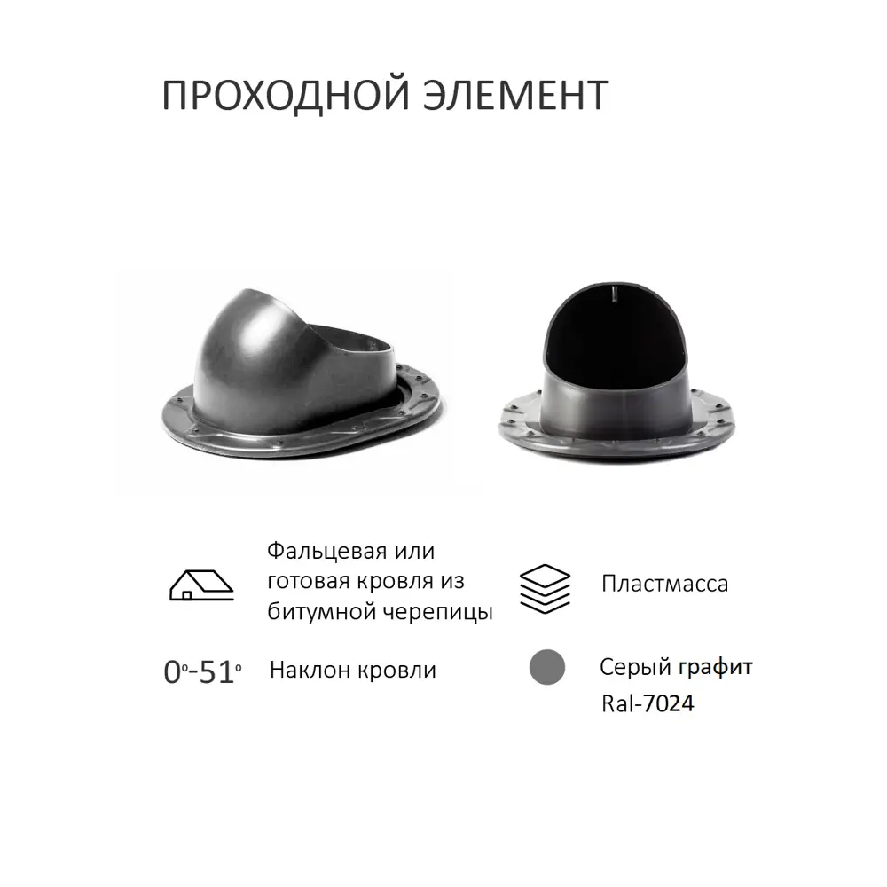 Фото Комплект кровельной вентиляции Polivent (Турбодефлектор ⌀160мм/Вентиляционный выход 700мм с переходом ⌀110мм) для скатной кровли RAL 7024 серый графит Фото Комплект кровельной вентиляции Polivent (Турбодефлектор ⌀160мм/Вентиляционный выход 700мм с переходом ⌀110мм) для скатной кровли RAL 7024 серый графит