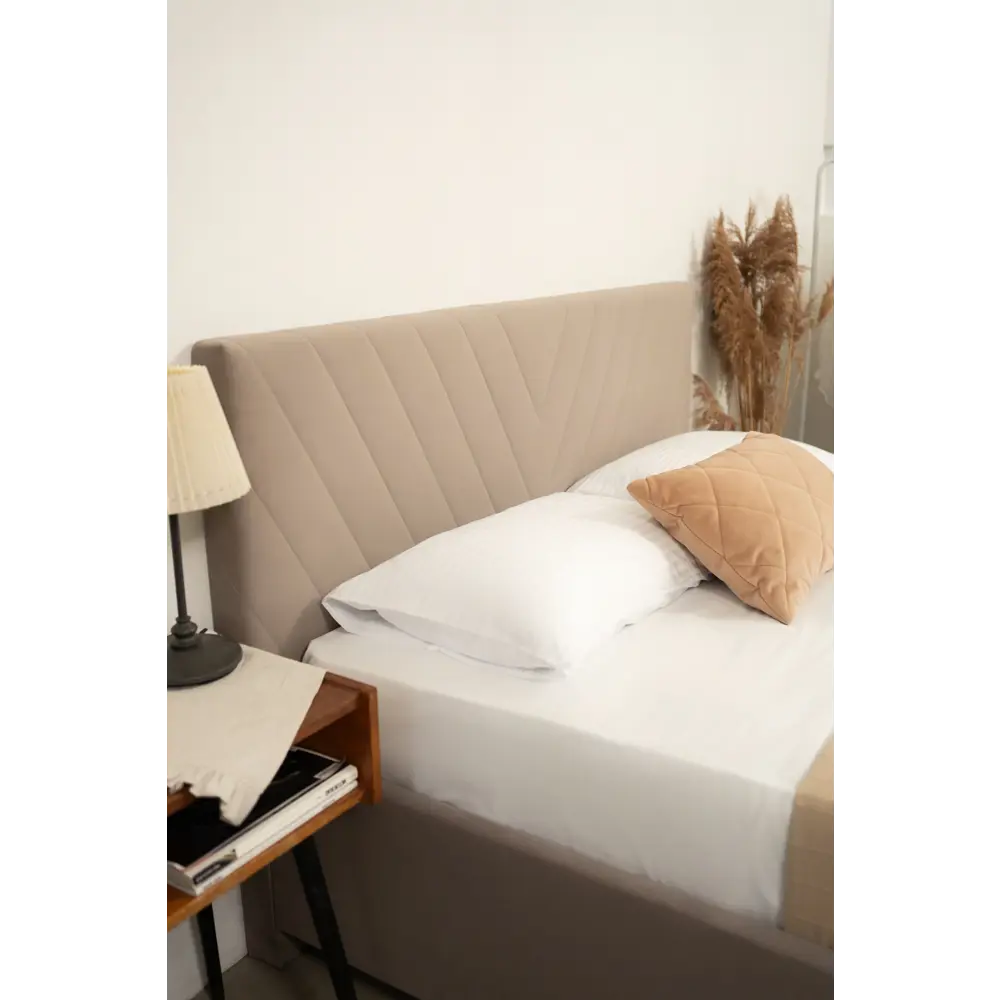 Фото 32 Кровать Delta Velutto 08 180x113x216 см дсп цвет темно-бежевый Фото 32 Кровать Delta Velutto 08 180x113x216 см дсп цвет темно-бежевый