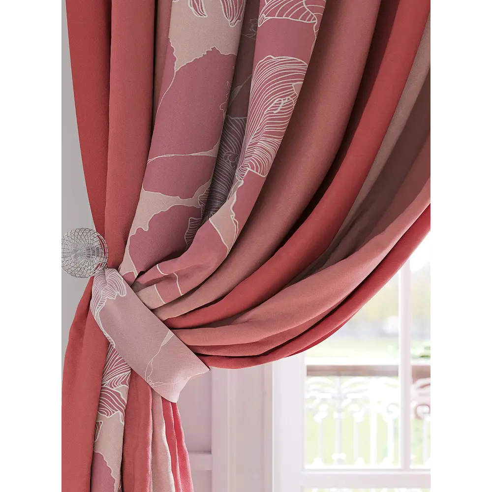 Фото 4 Комплект штор на шторной ленте AT Home Мелориос 220x300 см цвет коралл Фото 4 Комплект штор на шторной ленте AT Home Мелориос 220x300 см цвет коралл