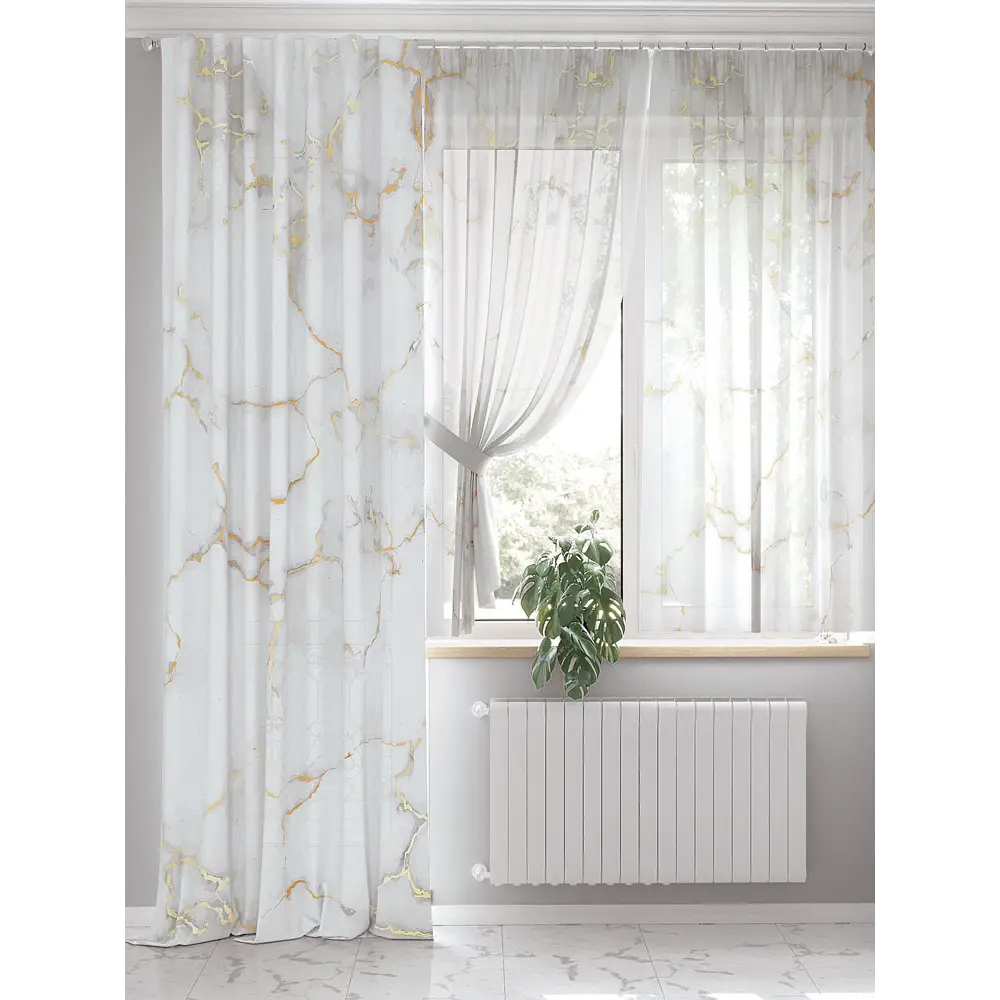 Фото 4 Комплект штор на ленте At Home Мернитерс AT551099 150x280 см вуаль цвет белый Фото 4 Комплект штор на ленте At Home Мернитерс AT551099 150x280 см вуаль цвет белый