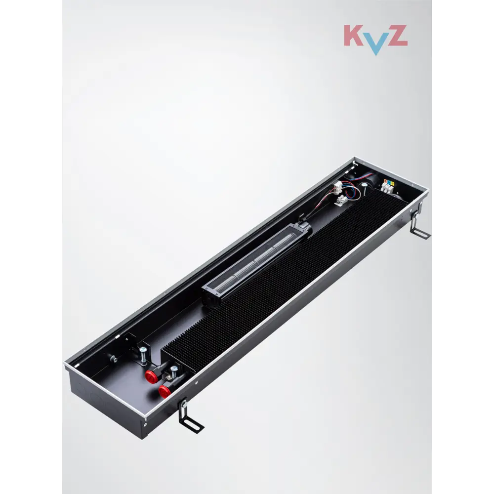 Фото 8 Конвектор внутрипольный с вентилятором KVZ-V 1200x230x80 мм без решетки биметалл черный Фото 8 Конвектор внутрипольный с вентилятором KVZ-V 1200x230x80 мм без решетки биметалл черный