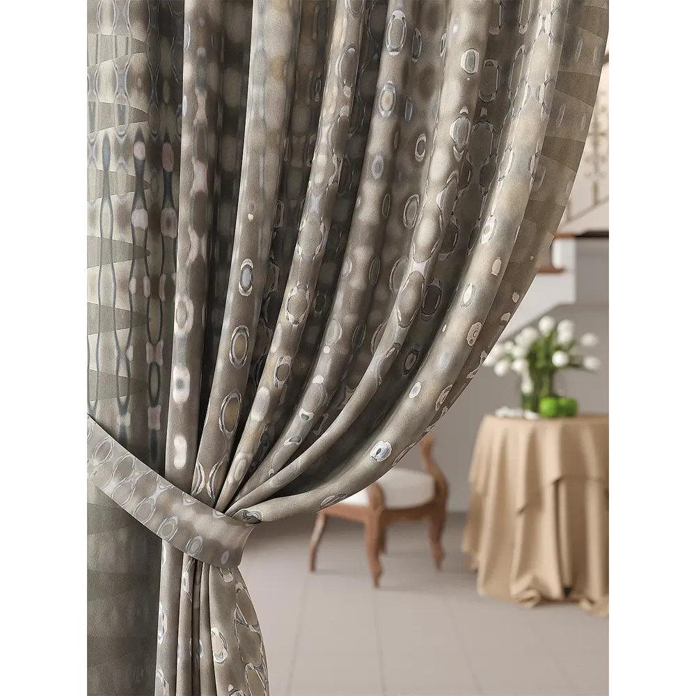 Фото 4 Комплект штор At home Базовая коллекция AT919256 на шторной ленте 260x150 см цвет коричневый Фото 4 Комплект штор At home Базовая коллекция AT919256 на шторной ленте 260x150 см цвет коричневый