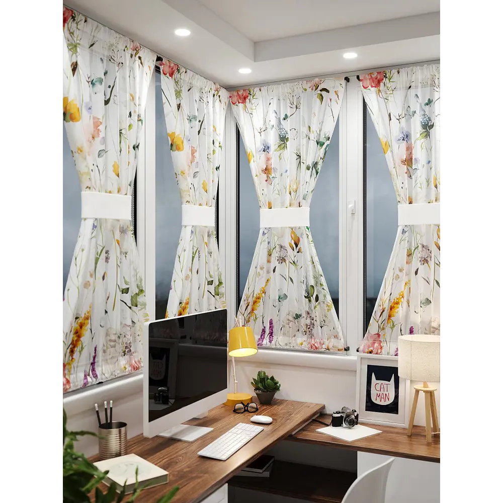 Фото 2 Тюль At home Базовая коллекция AT764079 на шторной ленте 140x100 см цвет белый Фото 2 Тюль At home Базовая коллекция AT764079 на шторной ленте 140x100 см цвет белый