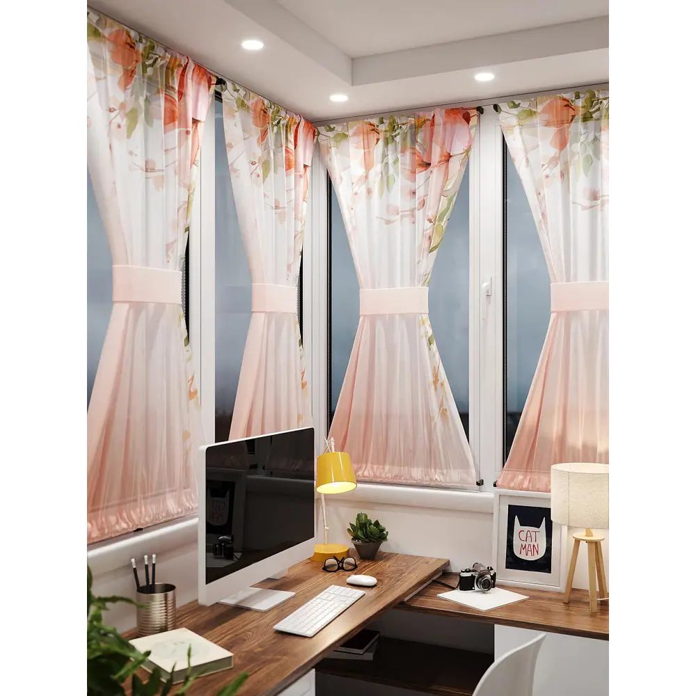 Фото 2 Тюль At home Базовая коллекция AT764080 на шторной ленте 140x100 см цвет белый Фото 2 Тюль At home Базовая коллекция AT764080 на шторной ленте 140x100 см цвет белый