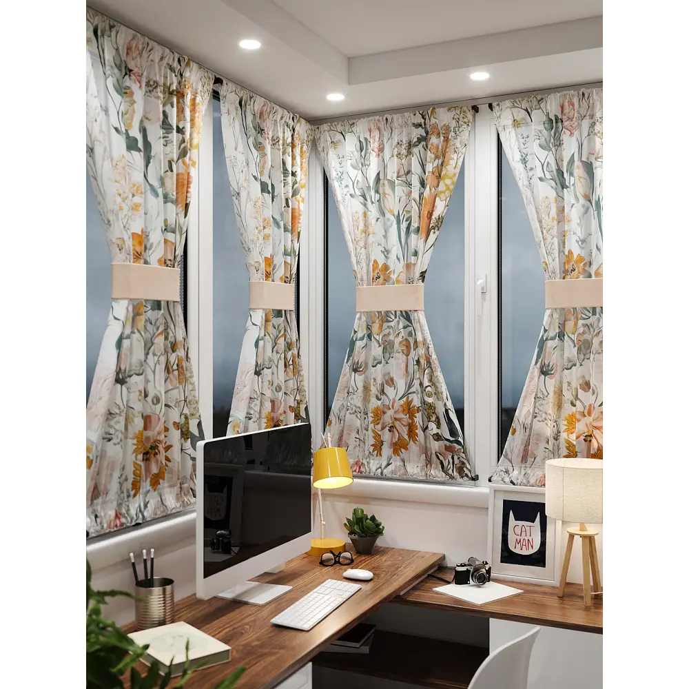 Фото 2 Тюль At home Базовая коллекция AT764094 на шторной ленте 140x100 см цвет бежевый Фото 2 Тюль At home Базовая коллекция AT764094 на шторной ленте 140x100 см цвет бежевый