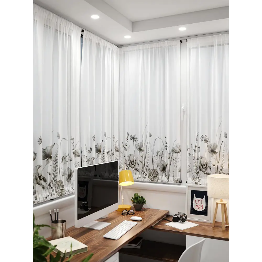 Фото 4 Тюль At home Базовая коллекция AT764011 на шторной ленте 140x100 см цвет белый Фото 4 Тюль At home Базовая коллекция AT764011 на шторной ленте 140x100 см цвет белый