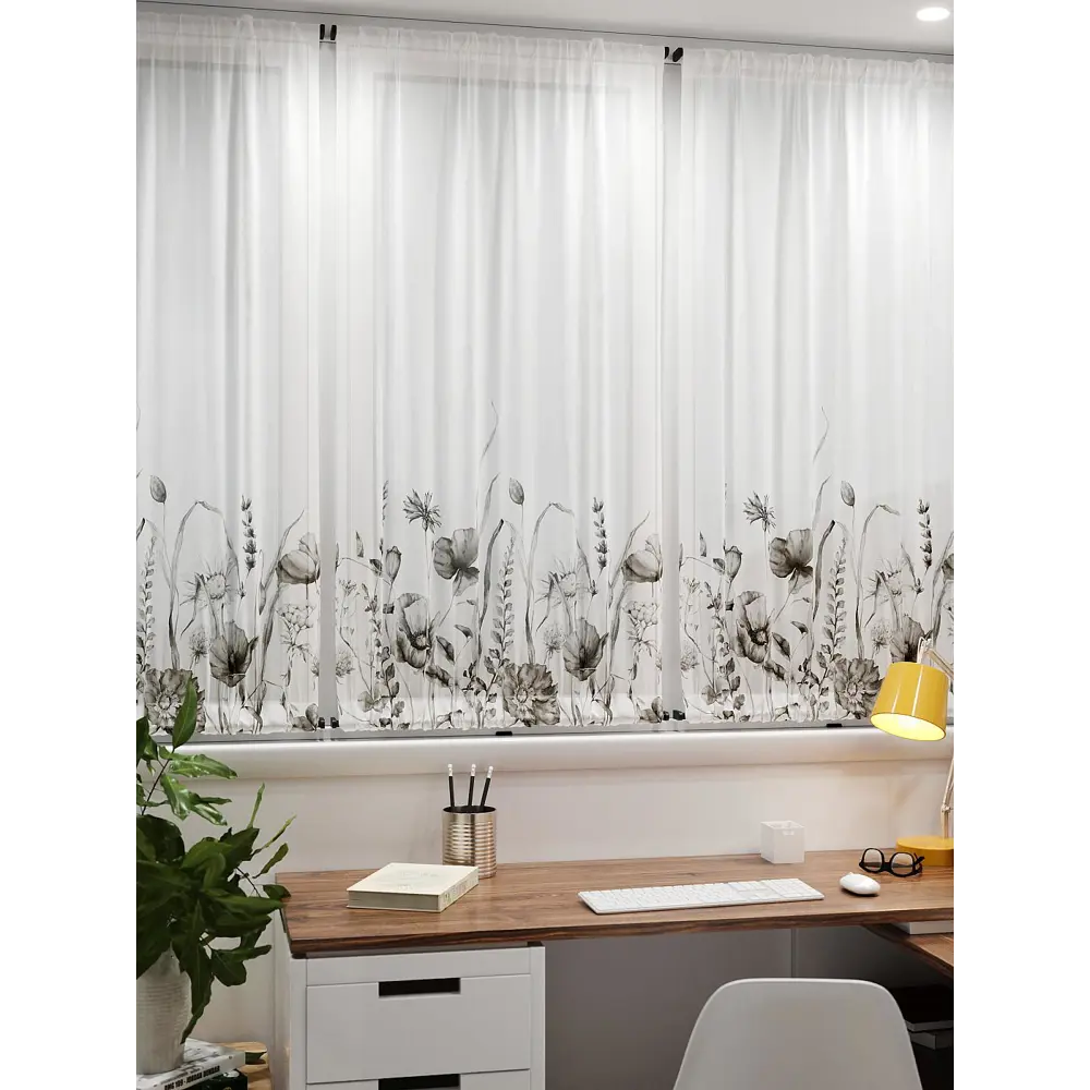 Фото 7 Тюль At home Базовая коллекция AT764011 на шторной ленте 140x100 см цвет белый Фото 7 Тюль At home Базовая коллекция AT764011 на шторной ленте 140x100 см цвет белый