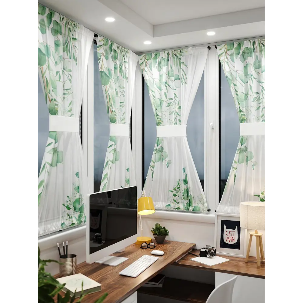 Фото 2 Тюль At home Базовая коллекция AT764013 на шторной ленте 140x100 см цвет белый Фото 2 Тюль At home Базовая коллекция AT764013 на шторной ленте 140x100 см цвет белый