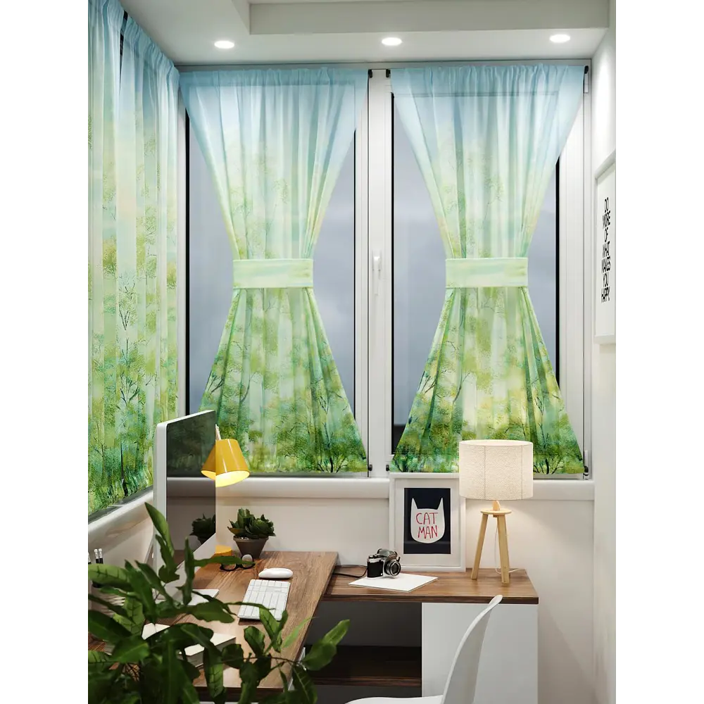 Фото 8 Тюль At home Базовая коллекция AT764016 на шторной ленте 140x100 см цвет зеленый Фото 8 Тюль At home Базовая коллекция AT764016 на шторной ленте 140x100 см цвет зеленый
