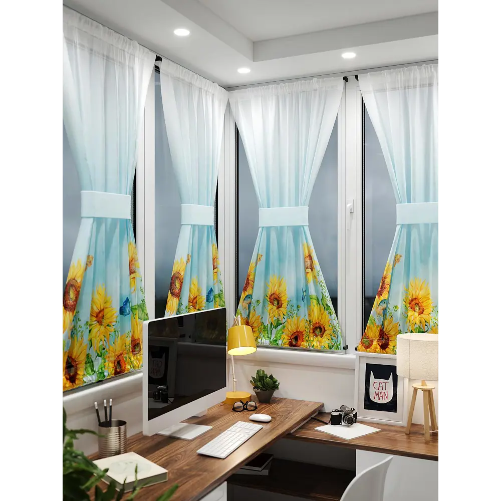 Фото 2 Тюль At home Базовая коллекция AT764058 на шторной ленте 140x100 см цвет белый Фото 2 Тюль At home Базовая коллекция AT764058 на шторной ленте 140x100 см цвет белый