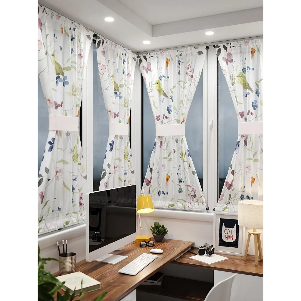 Фото 2 Тюль At home Базовая коллекция AT764206 на шторной ленте 140x100 см цвет белый Фото 2 Тюль At home Базовая коллекция AT764206 на шторной ленте 140x100 см цвет белый