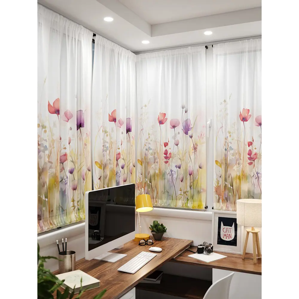 Фото 4 Тюль At home Базовая коллекция AT764200 на шторной ленте 140x100 см цвет белый Фото 4 Тюль At home Базовая коллекция AT764200 на шторной ленте 140x100 см цвет белый