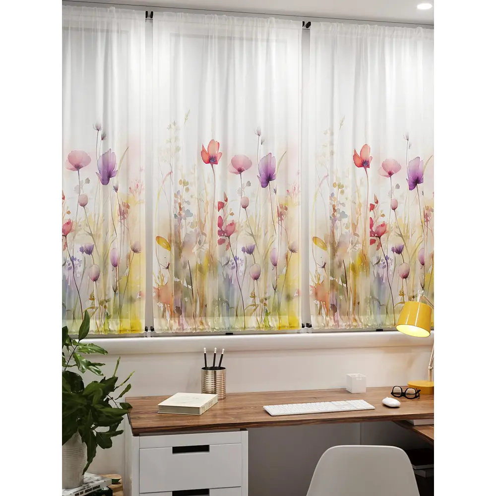 Фото 7 Тюль At home Базовая коллекция AT764200 на шторной ленте 140x100 см цвет белый Фото 7 Тюль At home Базовая коллекция AT764200 на шторной ленте 140x100 см цвет белый