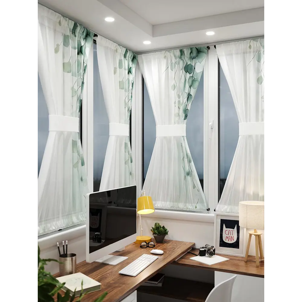 Фото 2 Тюль At home Базовая коллекция AT764192 на шторной ленте 140x100 см цвет белый Фото 2 Тюль At home Базовая коллекция AT764192 на шторной ленте 140x100 см цвет белый