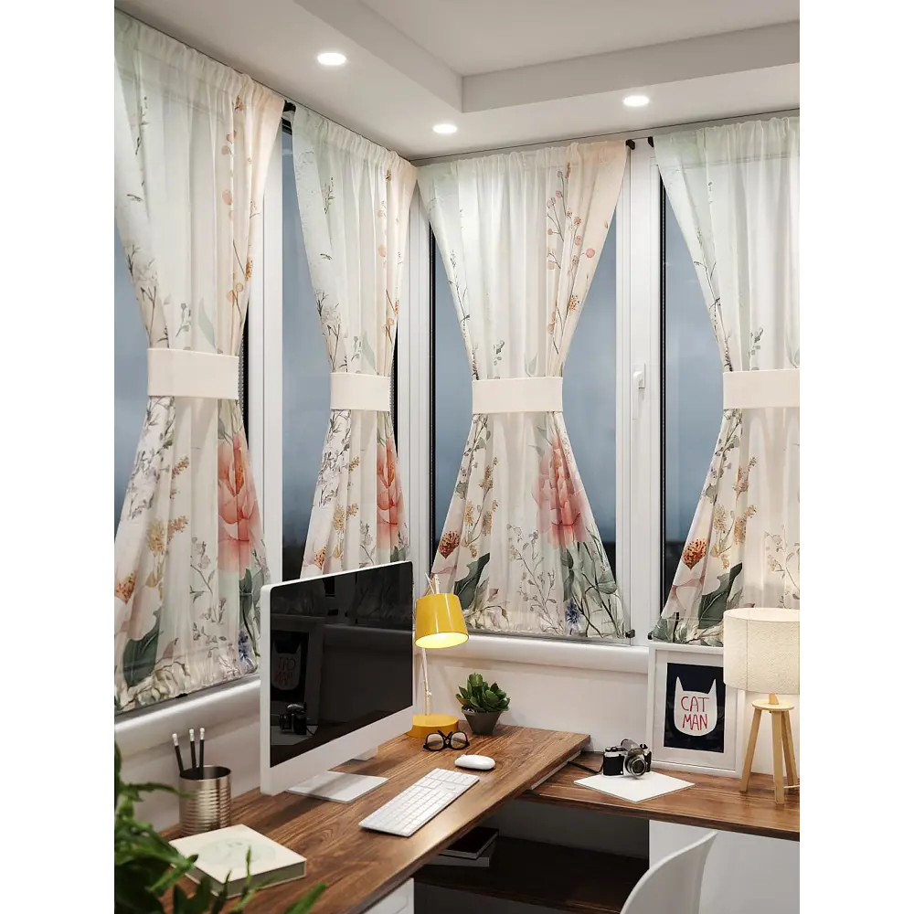 Фото 2 Тюль At home Базовая коллекция AT764184 на шторной ленте 140x100 см цвет белый Фото 2 Тюль At home Базовая коллекция AT764184 на шторной ленте 140x100 см цвет белый