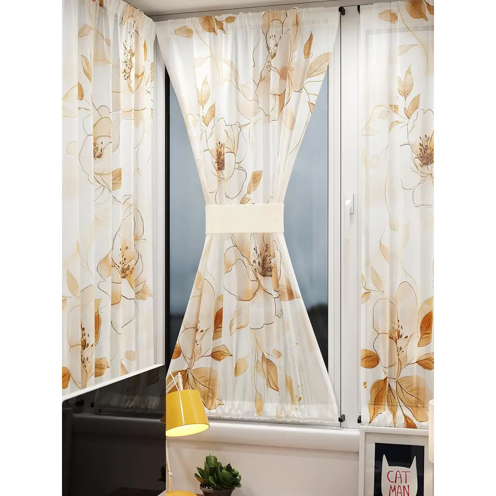 Фото 9 Тюль At home Базовая коллекция AT764183 на шторной ленте 140x100 см цвет бежевый Фото 9 Тюль At home Базовая коллекция AT764183 на шторной ленте 140x100 см цвет бежевый