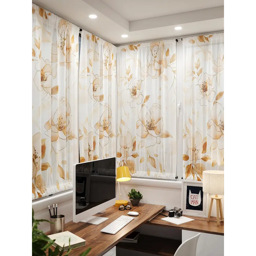 Фото 4 Тюль At home Базовая коллекция AT764183 на шторной ленте 140x100 см цвет бежевый Фото 4 Тюль At home Базовая коллекция AT764183 на шторной ленте 140x100 см цвет бежевый
