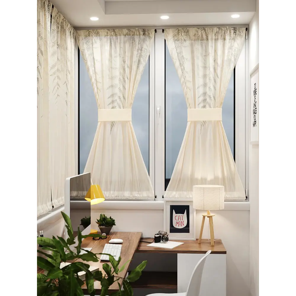 Фото 8 Тюль At home Базовая коллекция AT764167 на шторной ленте 140x100 см цвет бежевый Фото 8 Тюль At home Базовая коллекция AT764167 на шторной ленте 140x100 см цвет бежевый